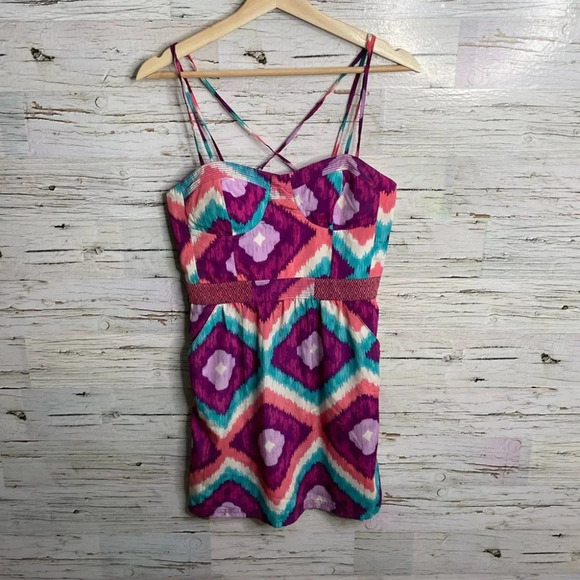American eagle blue pink mini dress size 2 - Picture 1 of 9